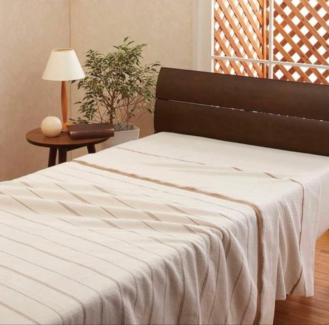 西川リビング　大地の恵み　オーガニックコットン タオルケット2P 大判