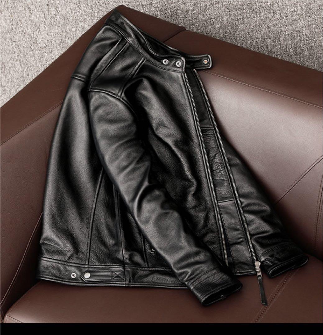 fortime シングルライダースジャケット レザージャケット 本革 2XL