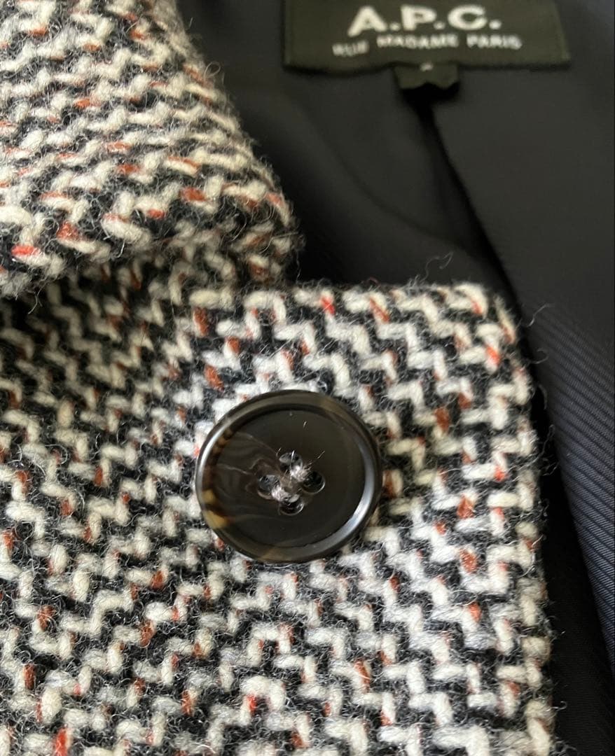 A.P.C. アーペーセー ツイードステンカラーコート(S)