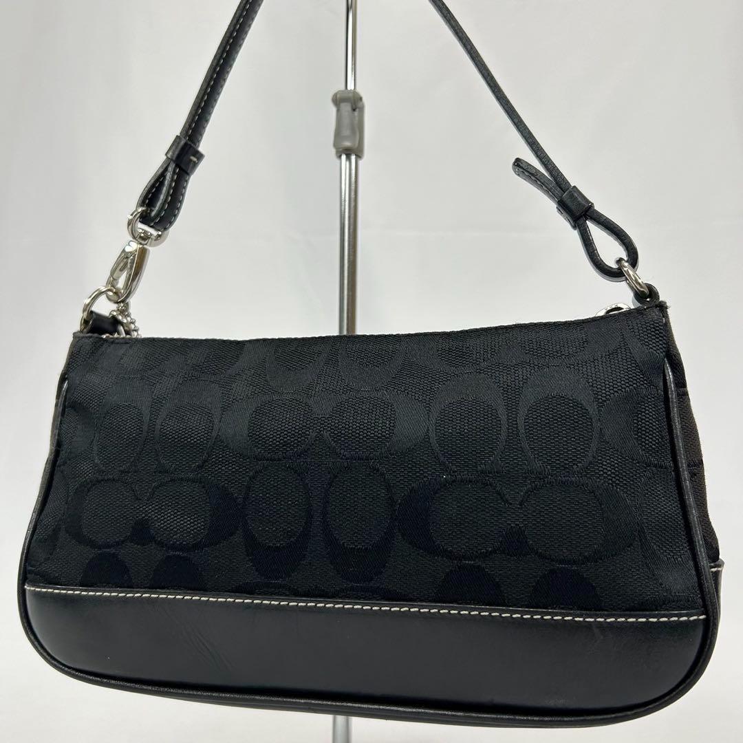 【極美品】コーチ 6094 ソーホー シグネチャー ワンハンドバッグ レザー 黒