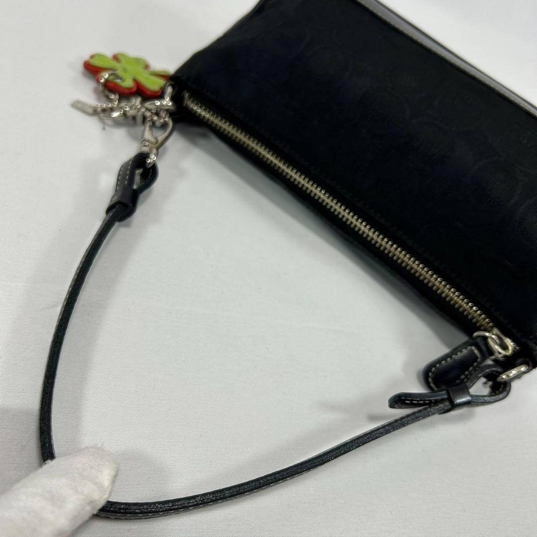 【極美品】コーチ 6094 ソーホー シグネチャー ワンハンドバッグ レザー 黒