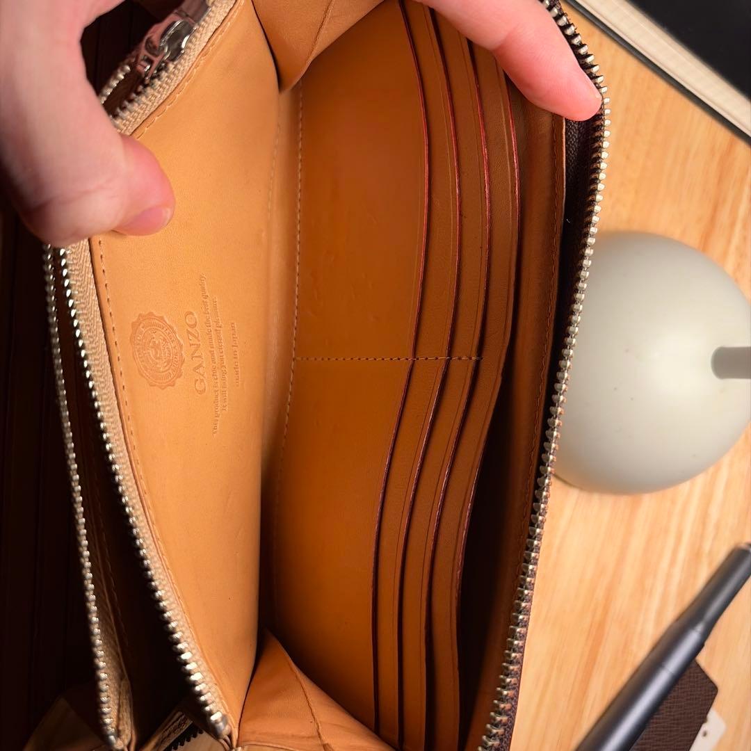 GANZO ガンゾ コードバン ラウンドファスナー 長財布 ダークブラウン