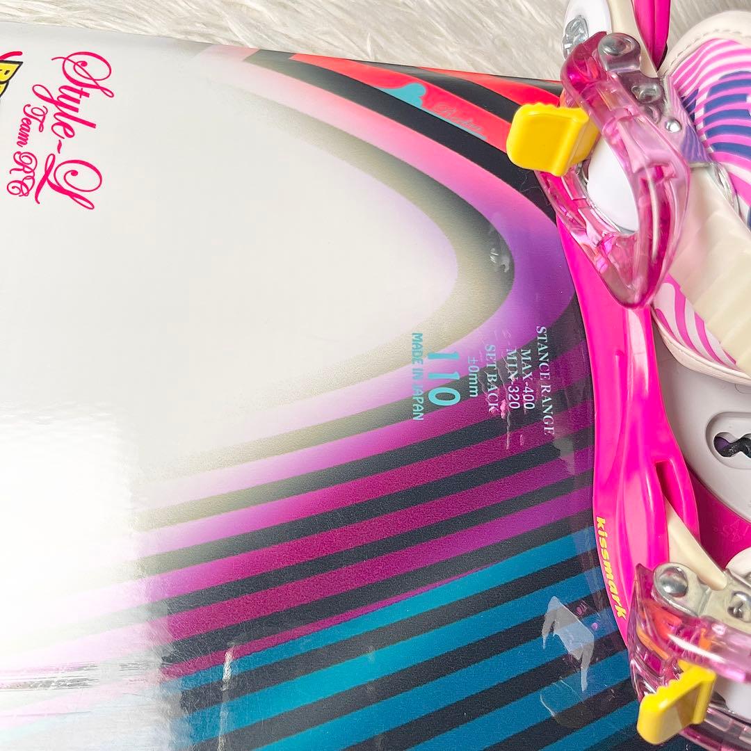 【良品】KISSMARK スノーボード 110cm ビンディング付 キッズ