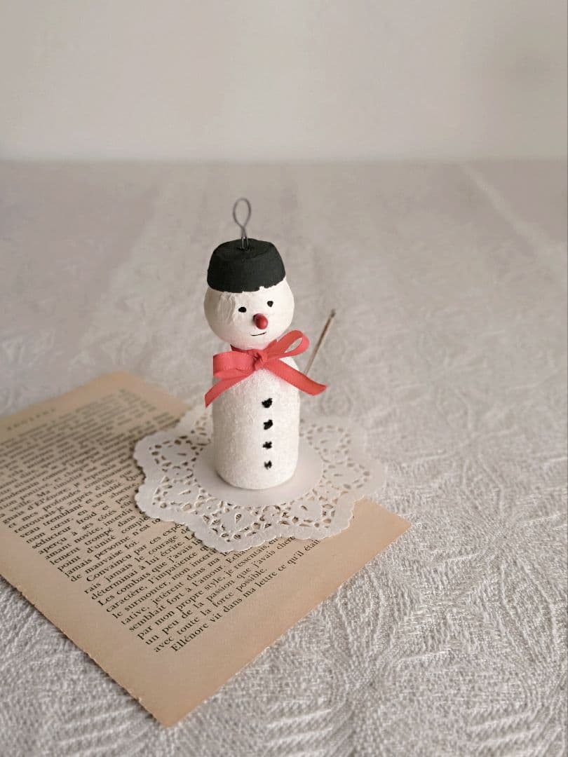 * vintage ornament SET ୨୧ 可愛い雪だるまさん ＆ ウサ