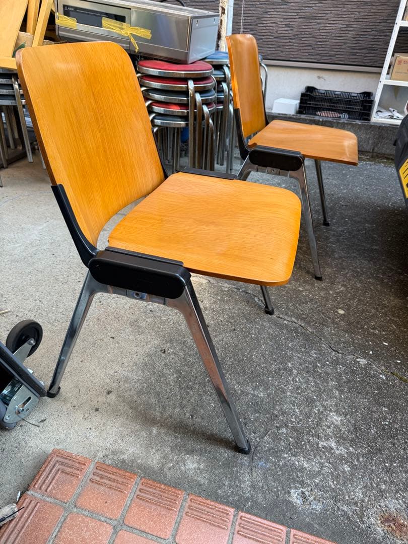 KOKUYO velca 木製チェア 2脚セット 会議椅子 スタッキング L/O