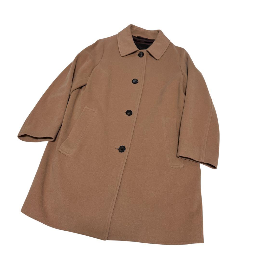 美品 マッキントッシュロンドン メルトン　ロングステンカラーコート キャメル44
