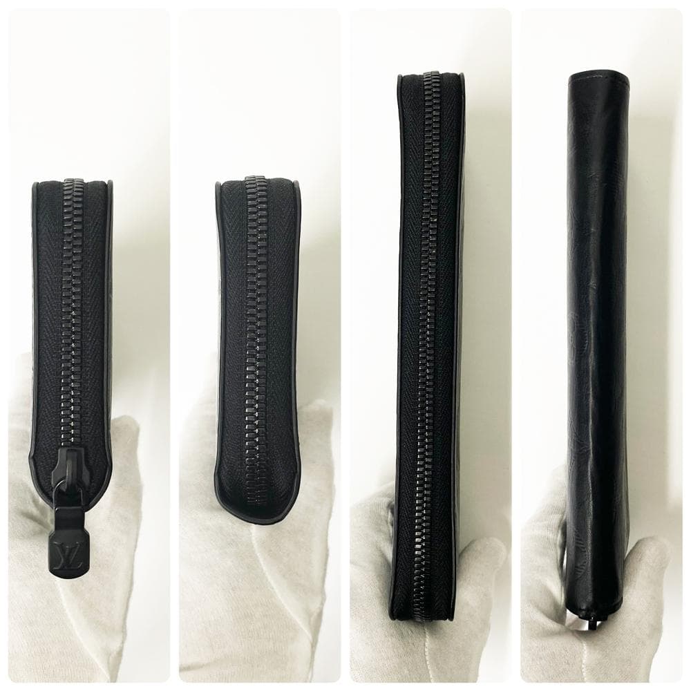 極美品 ルイヴィトン モノグラム シャドウ ジッピーウォレットヴェルティカル 黒