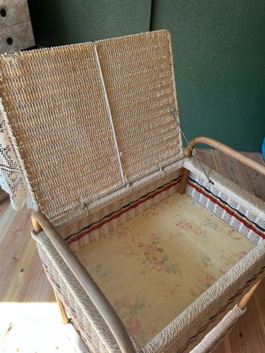 ビニールカゴ 脱衣かご 2段 昭和レトロ レトロポップ インテリア 当時物 収納