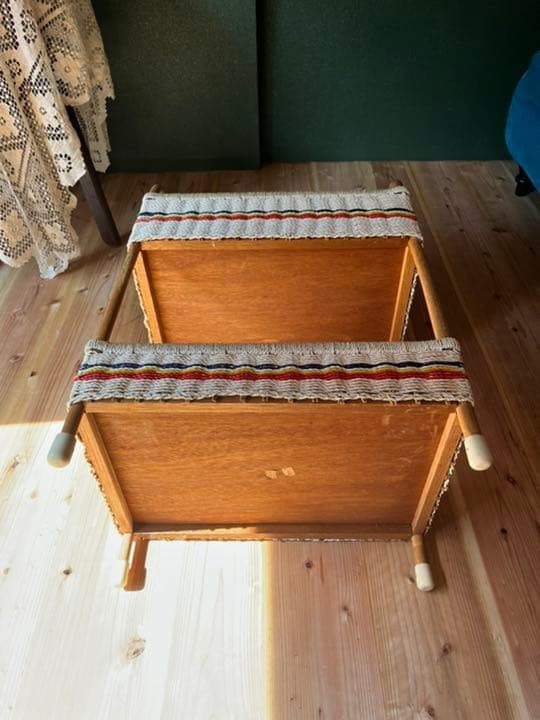 ビニールカゴ 脱衣かご 2段 昭和レトロ レトロポップ インテリア 当時物 収納