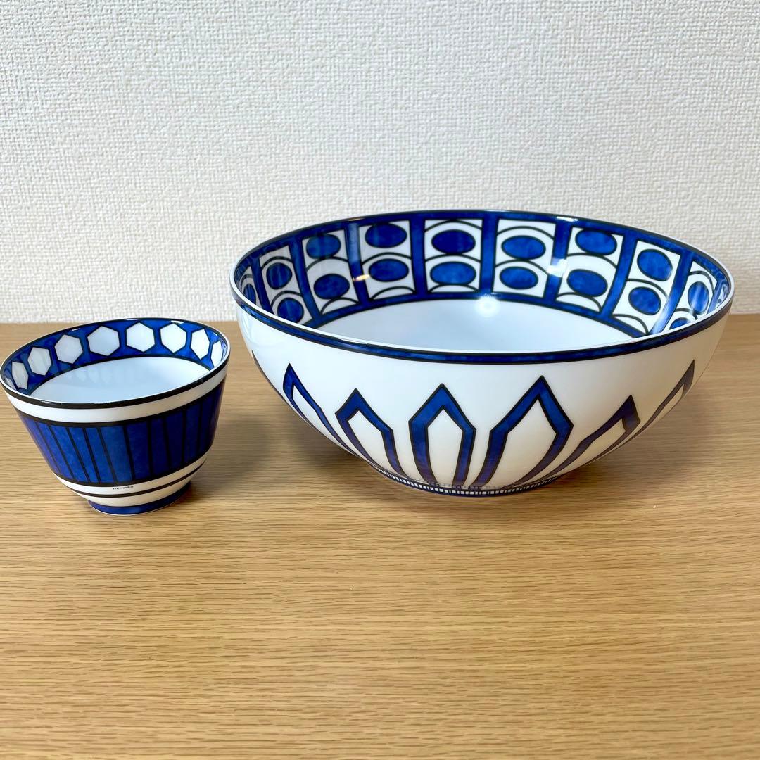 【廃盤 新品】エルメス ブルーダイユール ラージボウル No.3