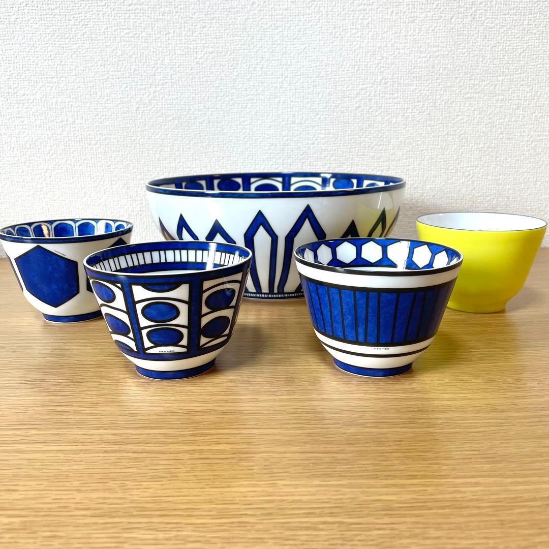 【廃盤 新品】エルメス ブルーダイユール ラージボウル No.3