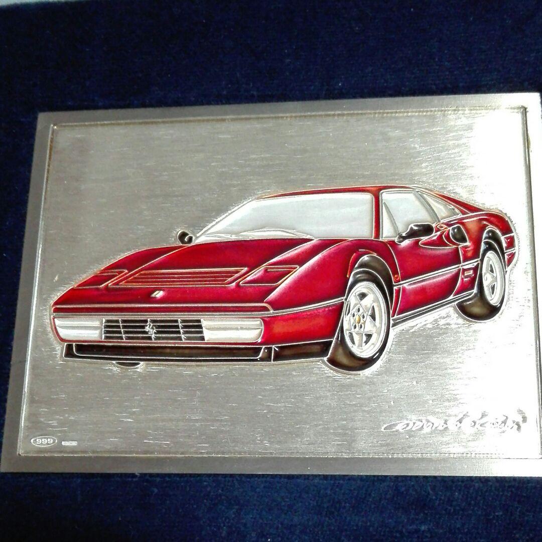 イタリア製。シルバー製。銀製。車のデザインの飾り板。銀のプレート。昔のお品です。