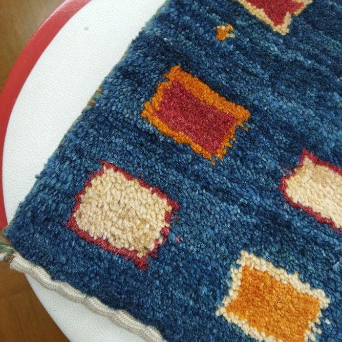 値下げ交渉ミニギャベ●29×30㎝●手織●本物●新品未使用 遊牧民が紡ぐギャッベ