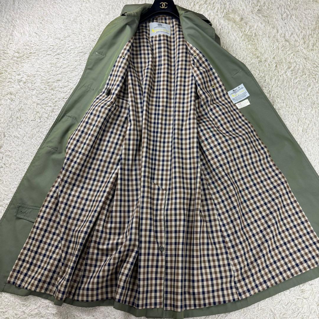 アクアスキュータム アクア5 トレンチコート ダブル ベルト 玉虫色 英国製