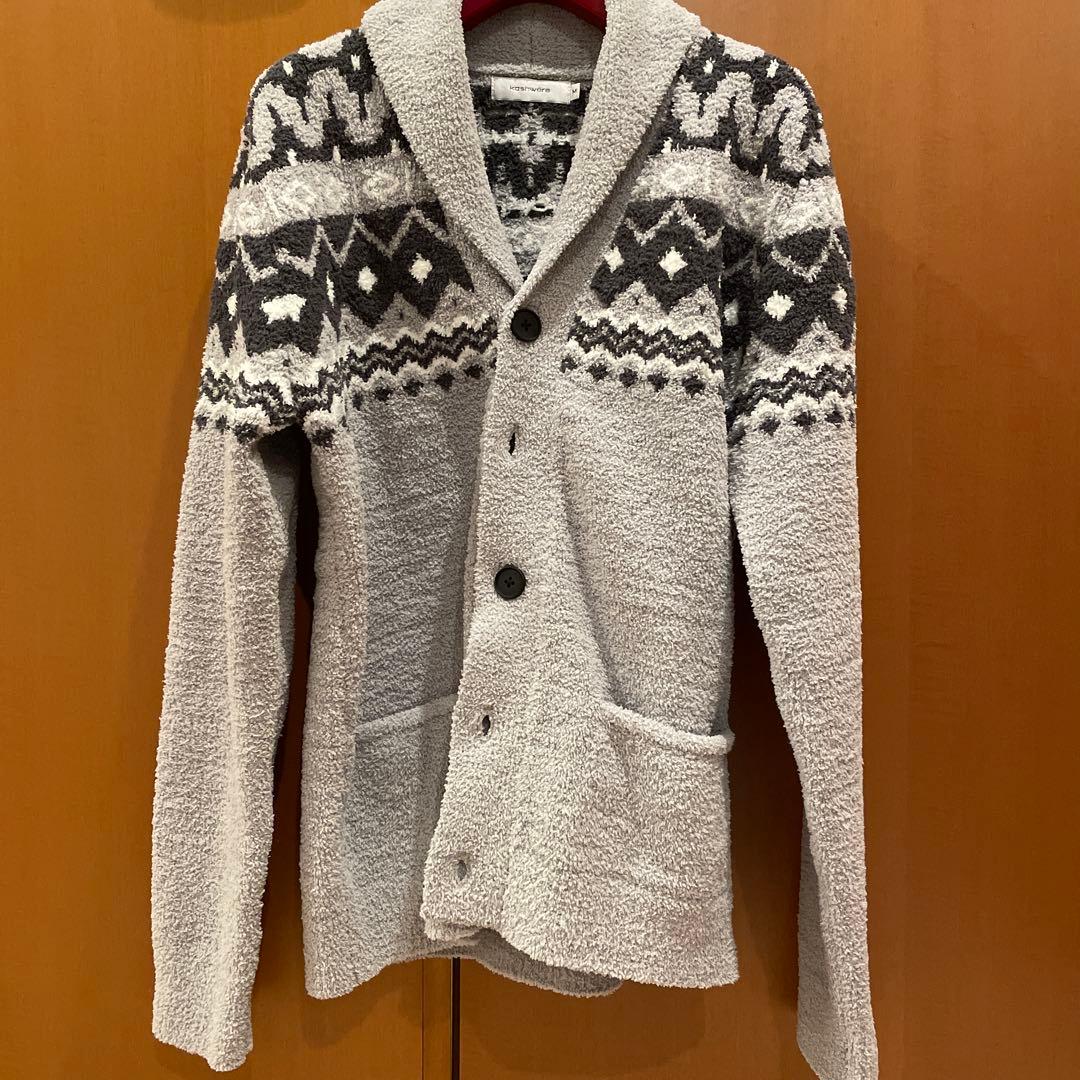 kashwere JACQUARD CARDIGAN Mサイズ グレー