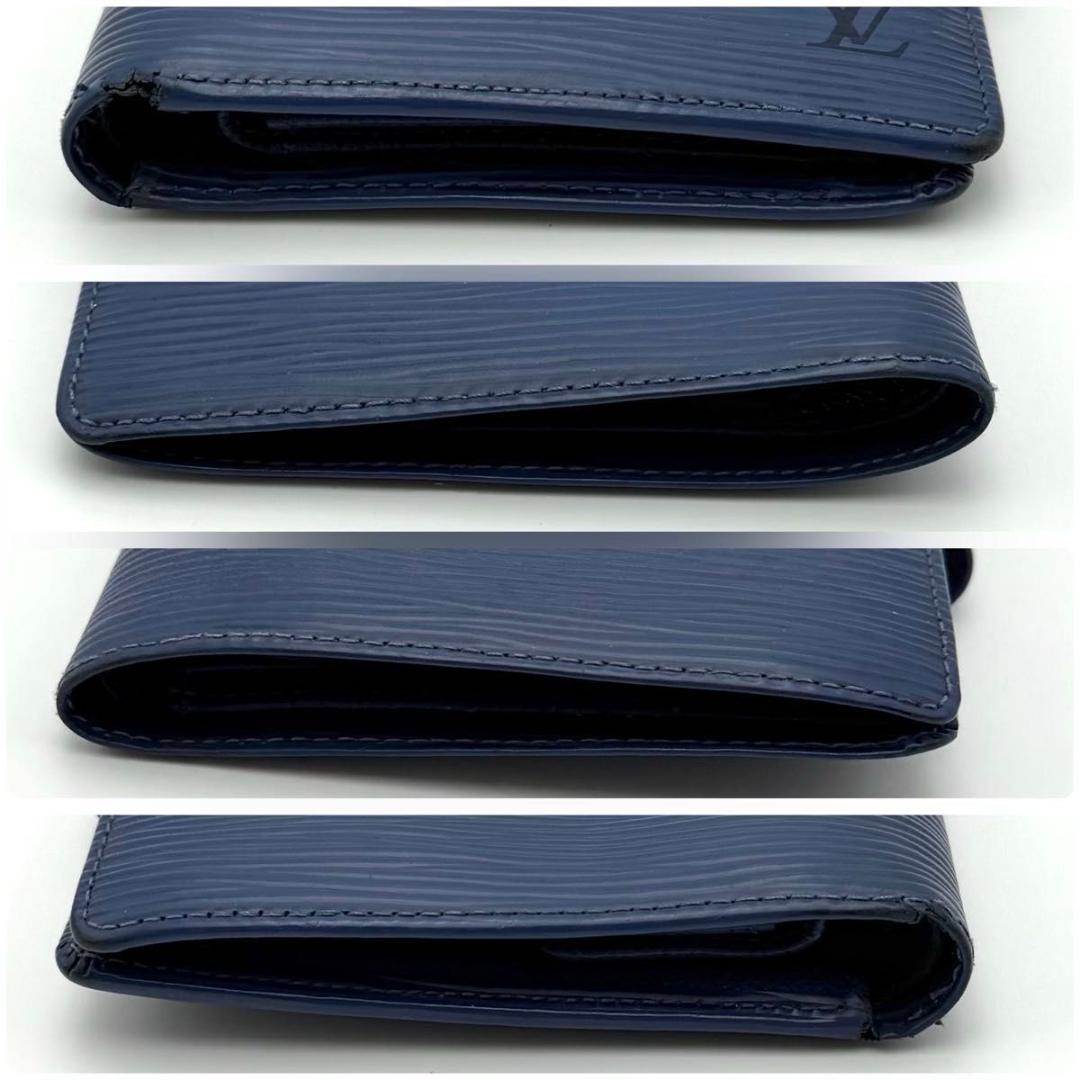 ルイヴィトン エピ ポルトビエ コンパクト ミルティーユ 二つ折り財布 ブルー