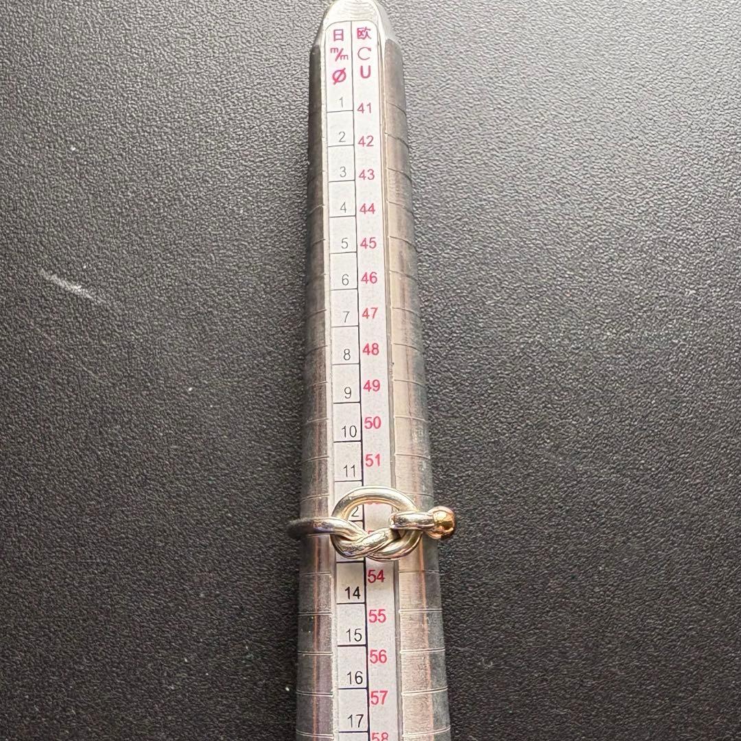 【まな】ティファニー ラブノット コンビ リング 12号 シルバー k18