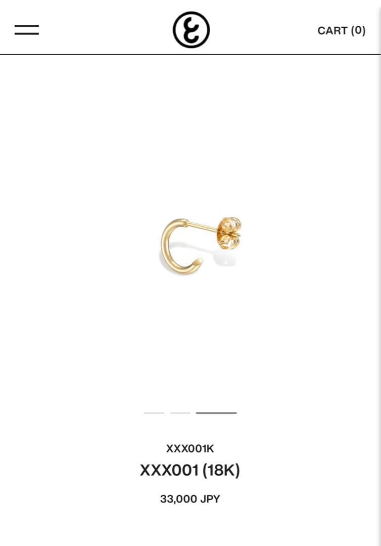 CAREERING XXX001 18Kゴールド ピアス(片耳用)