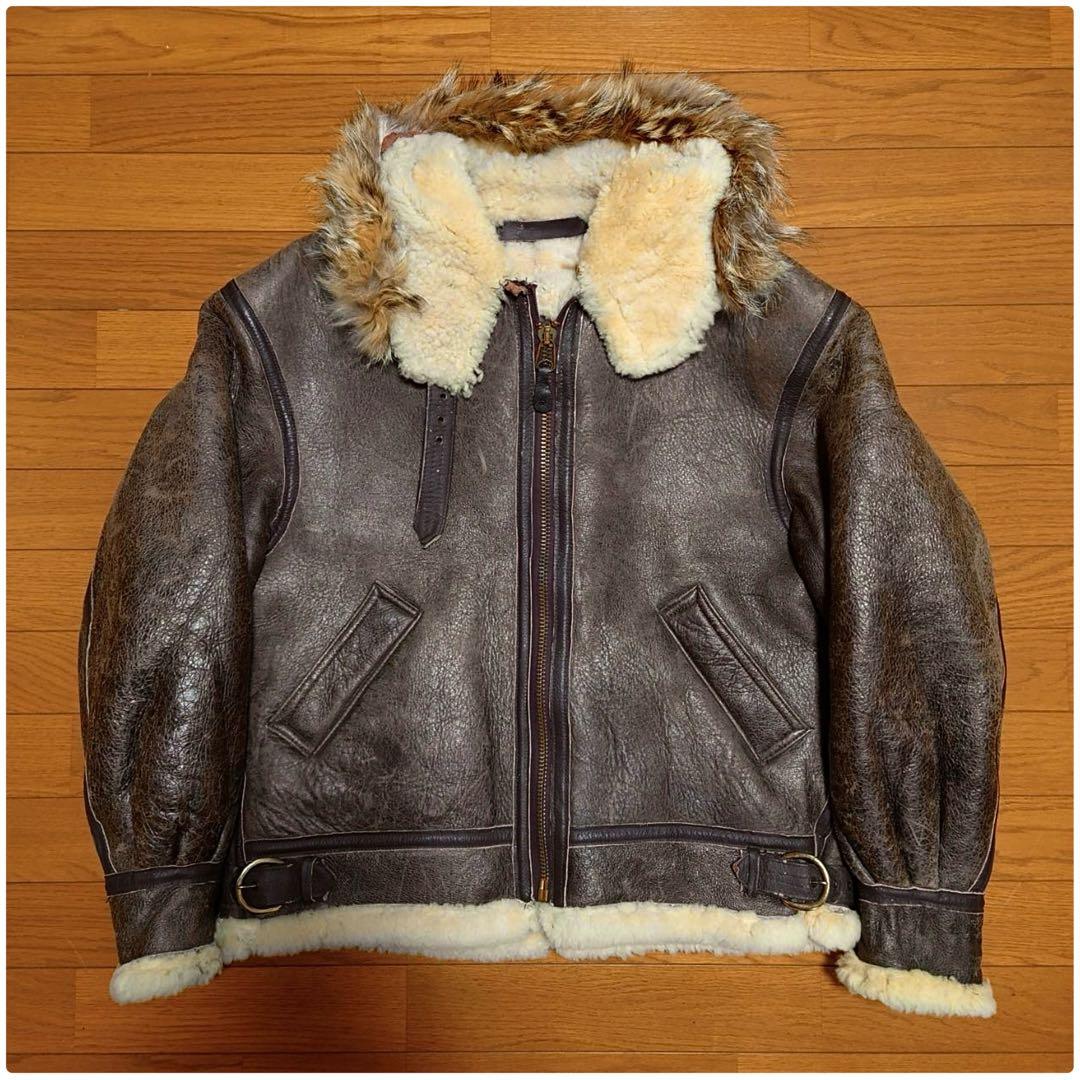 80S BRANDED ファーフード付きシープスキンムートンB-3ジャケット