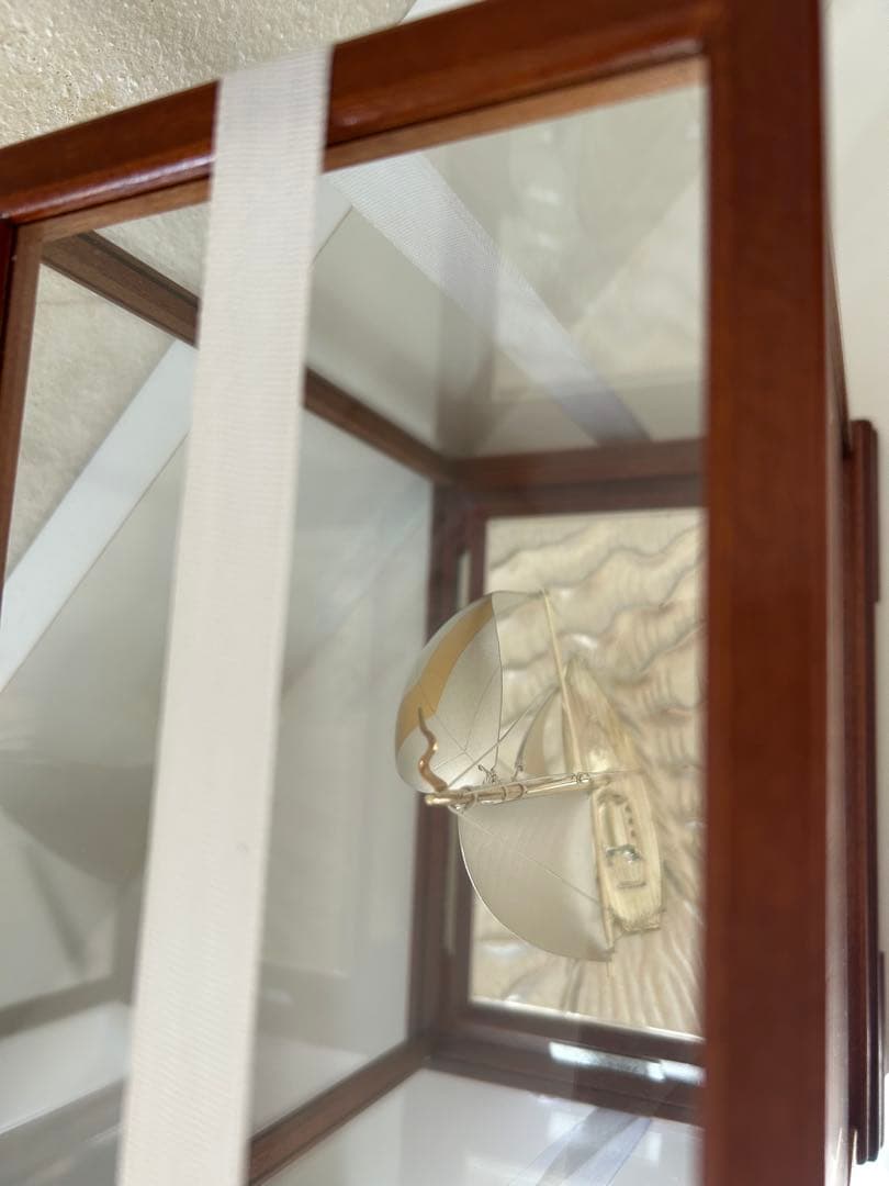 銀メッキ　ヨット模型　小型帆船模型 シルバーゴールド装飾　7号