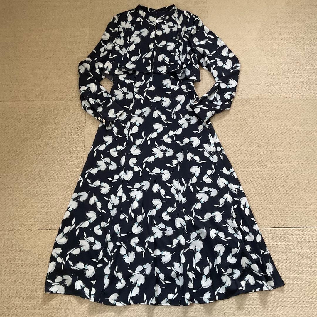 アナイ　ネイビー 花柄 ロングドレス　ワンピース