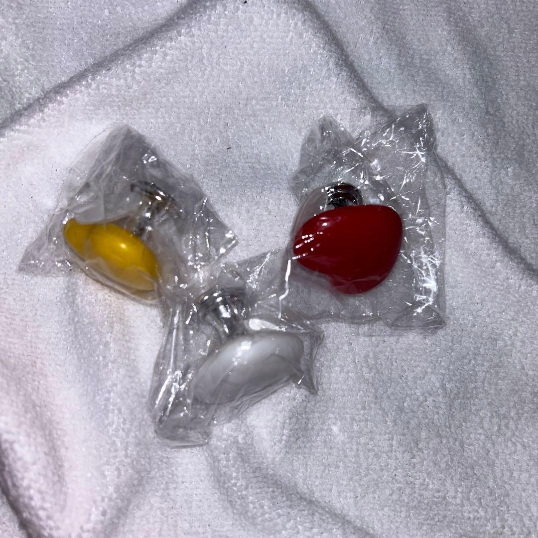 引き出し 3点セット 赤黄白 ピン レトロ ハート