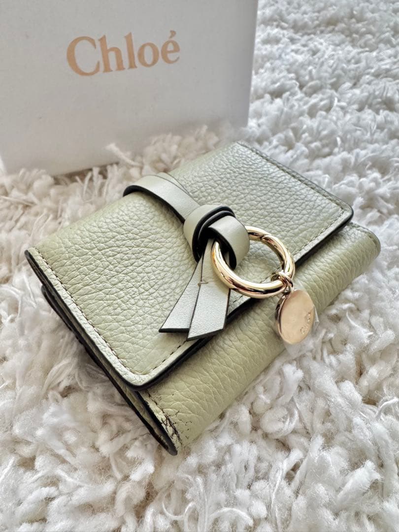 [Chloé] 新品 クロエ 三つ折り財布 ライトグリーン
