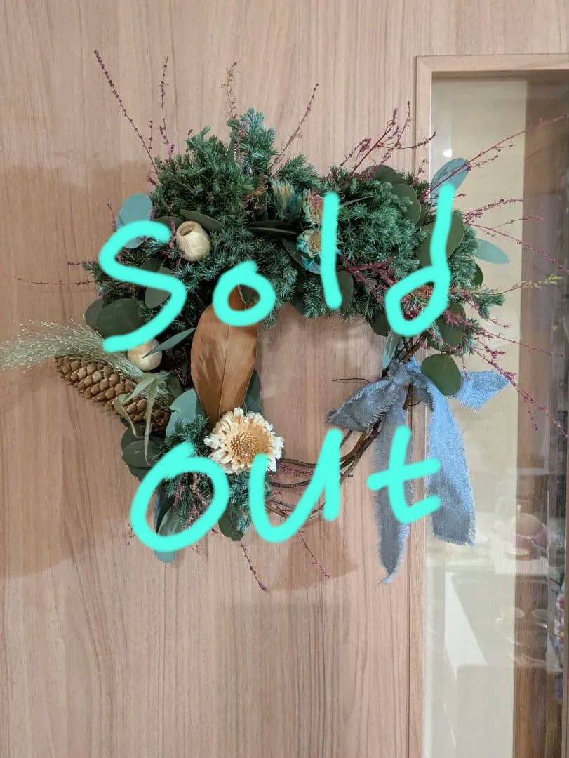 ドライフラワー★ボリュームグリーンリース★セルリア　クリスマスにも♪