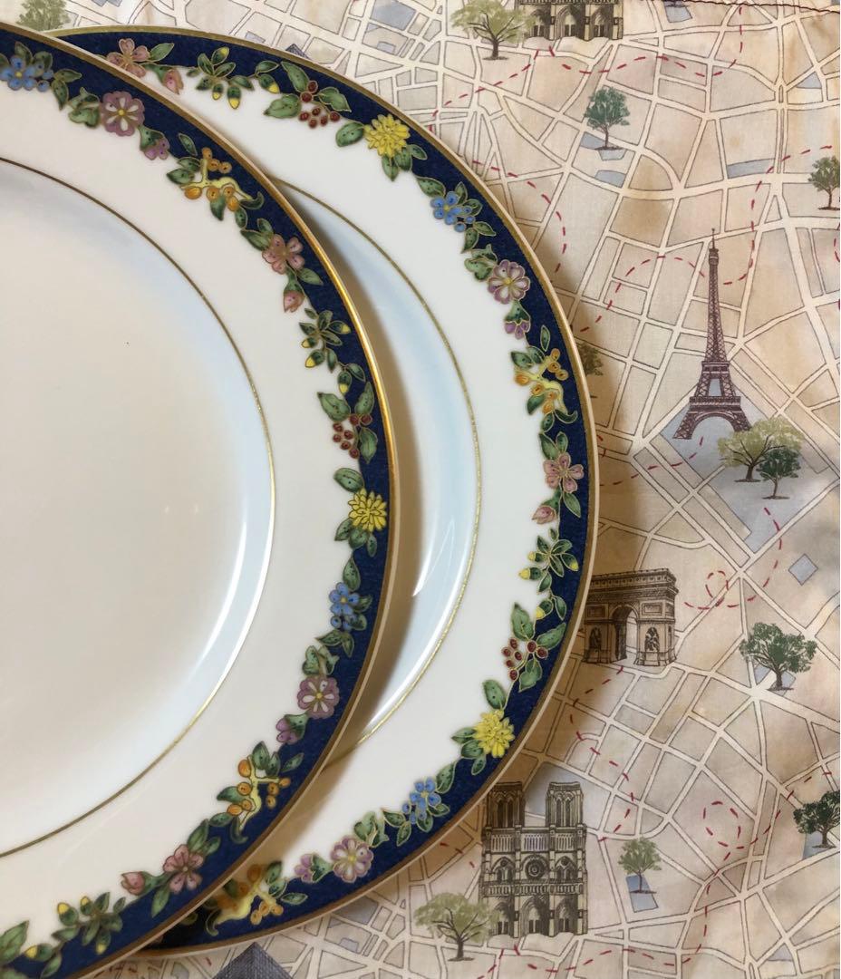 BERNARDAUDベルナルド フィオリニブルーデザート皿2枚