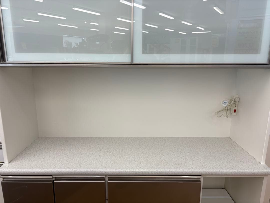 M133　レンジボード　食器棚　カップボード　上下分割可能　幅1400mm