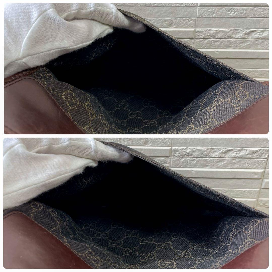 グッチ GGキャンバス × レザー ショルダー バッグ メッセンジャー.