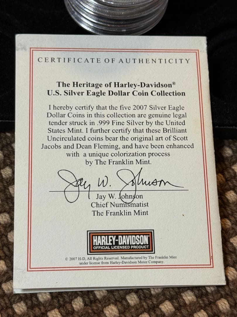 レア ハーレーコレクション イーグル1オンス銀貨5枚 純銀 ウォーキングリバティ