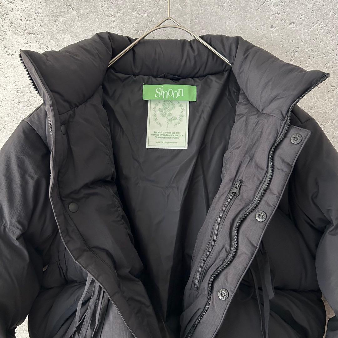 美品✨Sinoon リボンダウンジャケット　ショート丈　ブラック