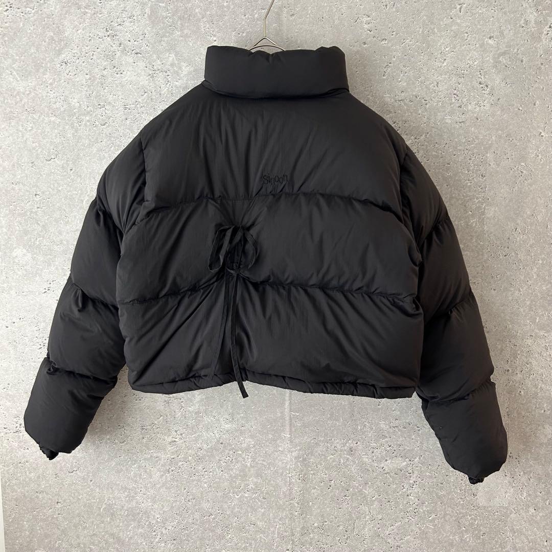 美品✨Sinoon リボンダウンジャケット　ショート丈　ブラック