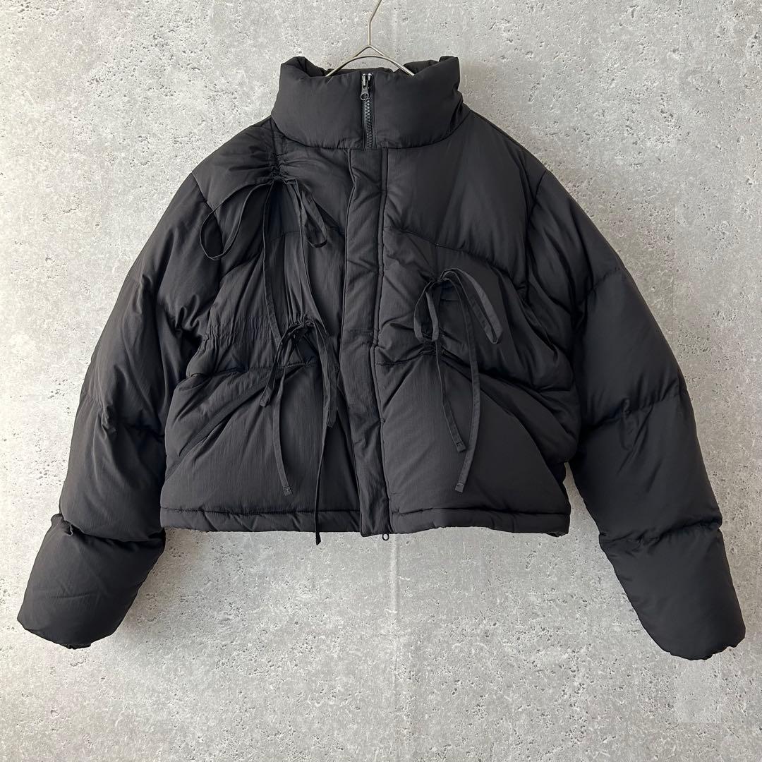 美品✨Sinoon リボンダウンジャケット　ショート丈　ブラック