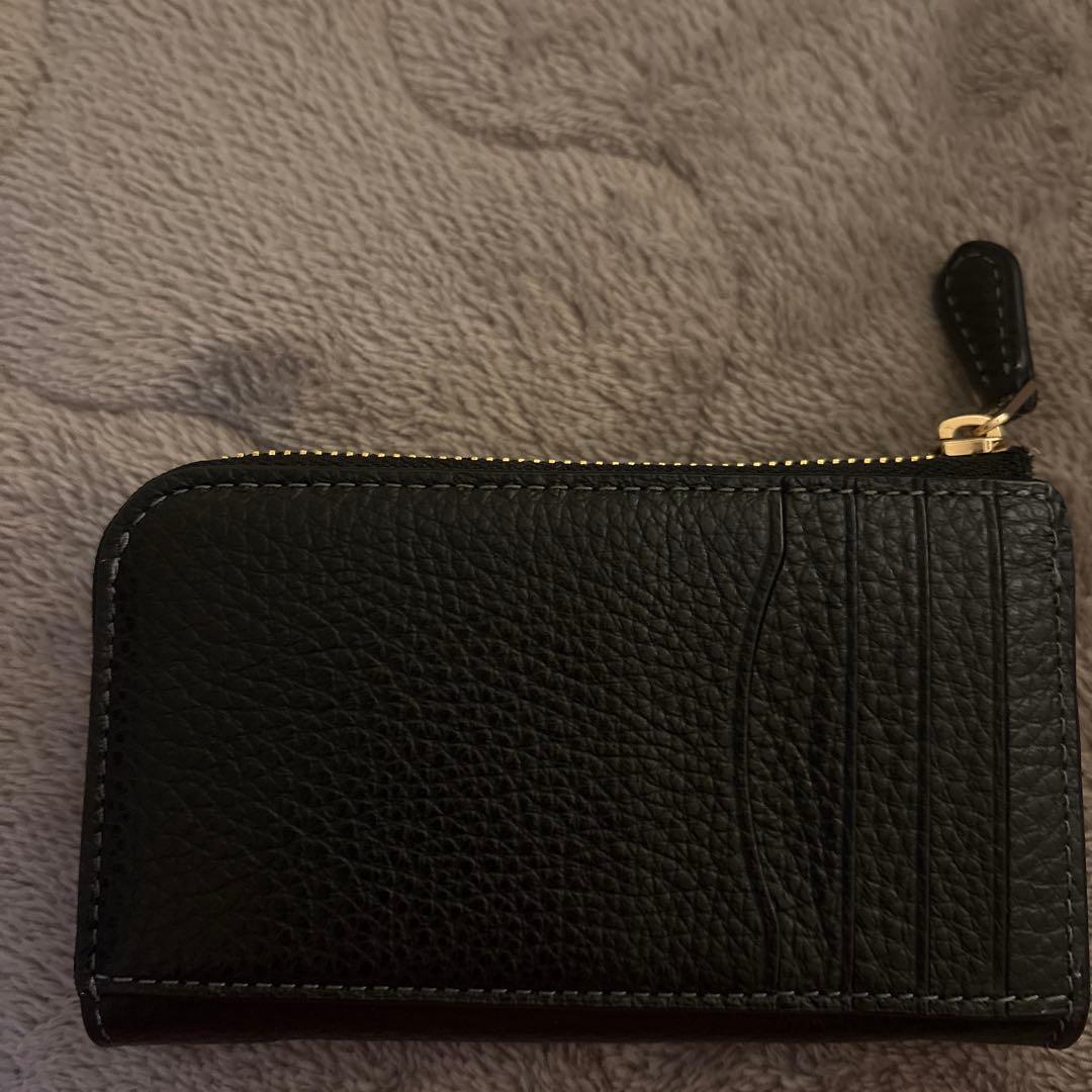 COACH 黒 レザー カードケース保存袋付き