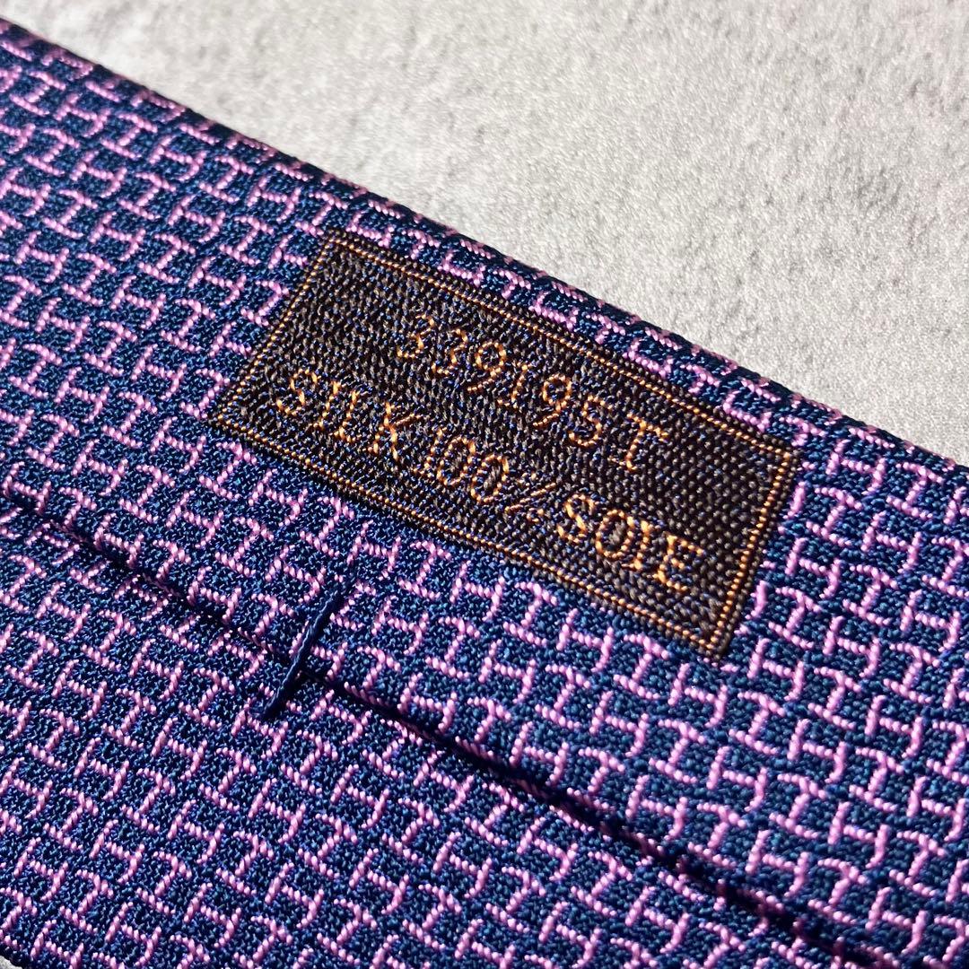 【新品タグ箱付き】　エルメス　ネクタイ　ファソネ　H柄　ジャガード織　フランス製