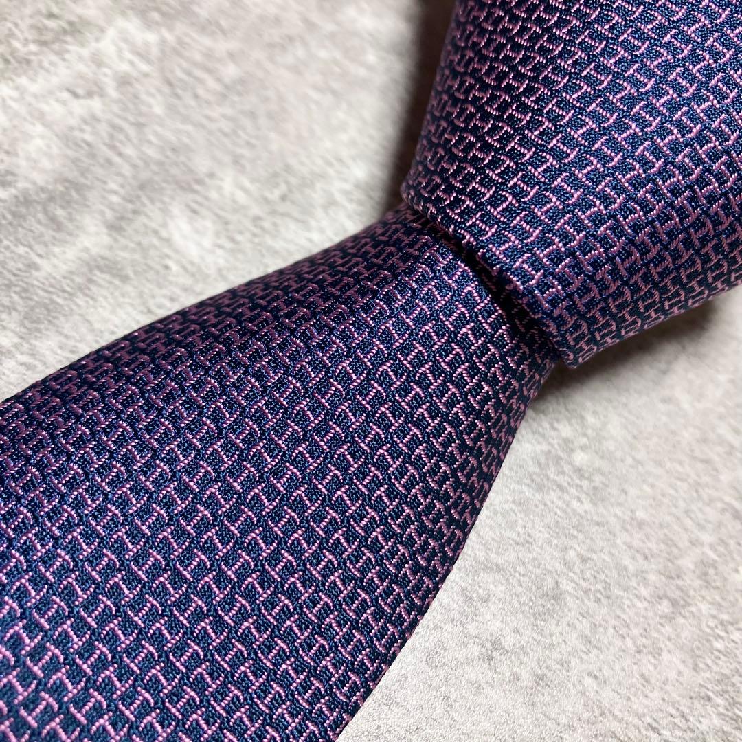 【新品タグ箱付き】　エルメス　ネクタイ　ファソネ　H柄　ジャガード織　フランス製