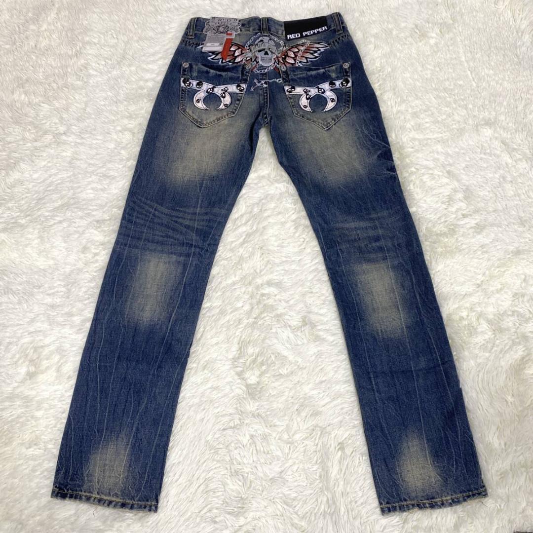 新品 Y2K RED PEPPER レッドペッパー デニムパンツ W32 刺繍