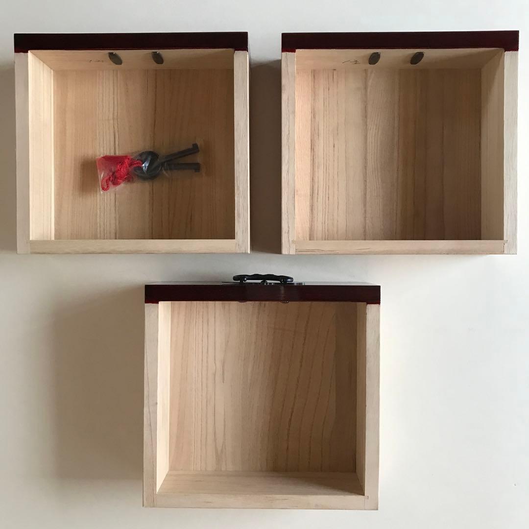 新品　仙台民芸　船箪笥　鍵付　牡丹の花彫刻