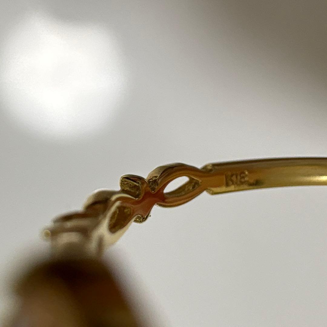 トパーズとダイヤのリング k18 9号