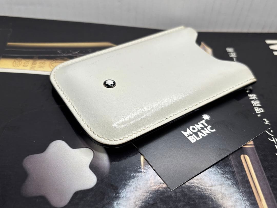 ⭐️美品⭐️モンブラン稀少完売逸品！本革製ペンポーチ・スマホケース・小物入れ白パール