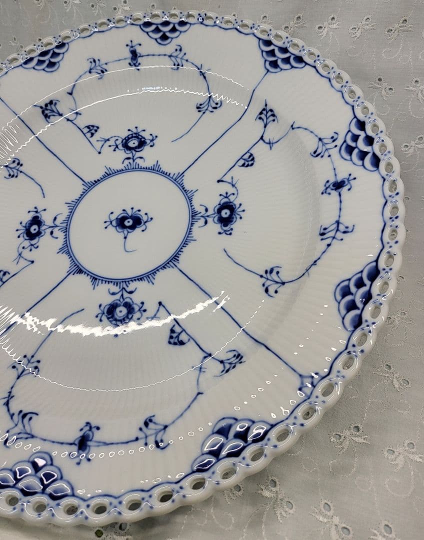 未使用✨ロイヤルコペンハーゲン ブルーフルテッド フルレース 大皿 プレート深皿