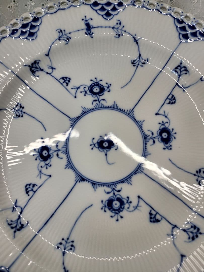 未使用✨ロイヤルコペンハーゲン ブルーフルテッド フルレース 大皿 プレート深皿