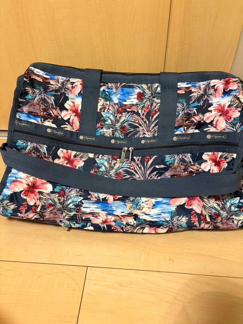 新品・未使用 レスポートサック ボストンバッグ 花柄 ネイビー ウィークエンダー