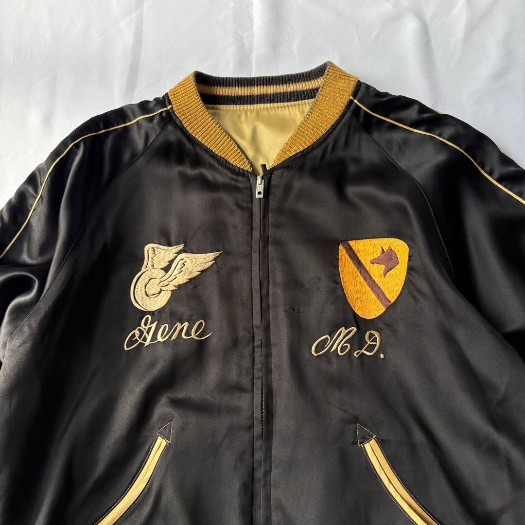 東洋エンタープライズ 鷹×龍 刺繍 スカジャン M18333 ブラック ゴールド