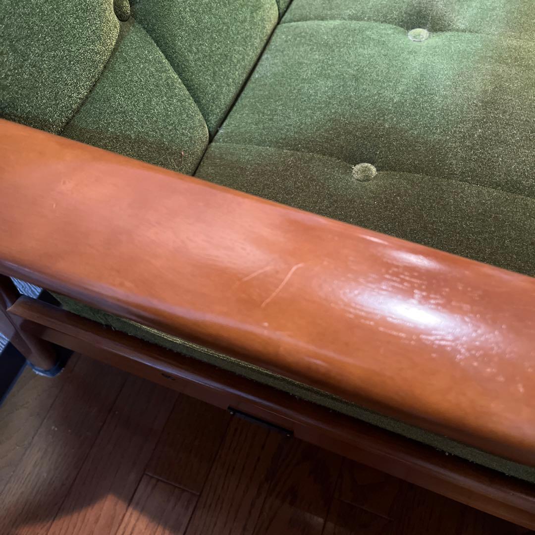 カリモク60 グリーン　ミッドセンチュリー 2人掛けソファ