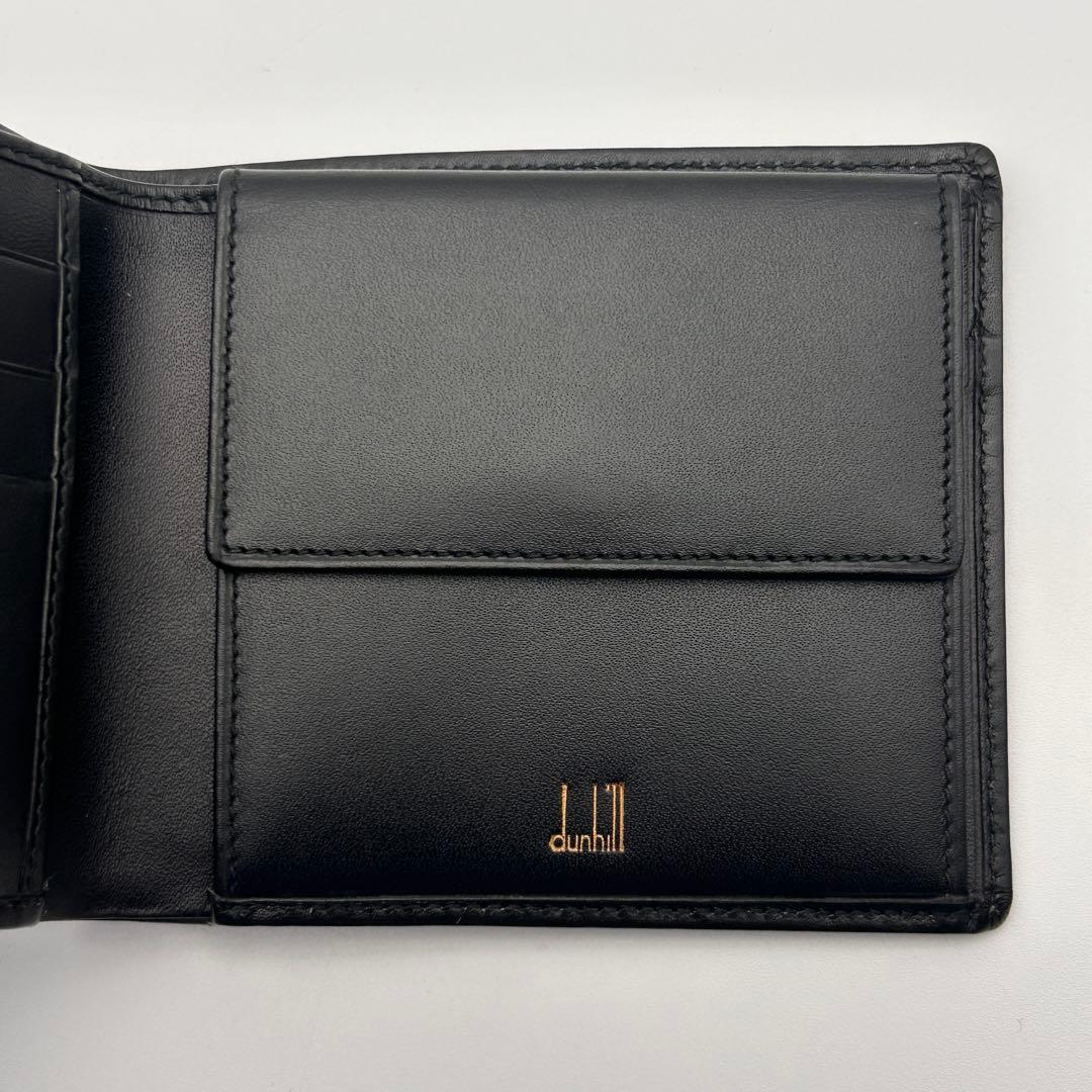 美品 dunhill ダンヒル 二つ折り財布 ブラックレザー 高級