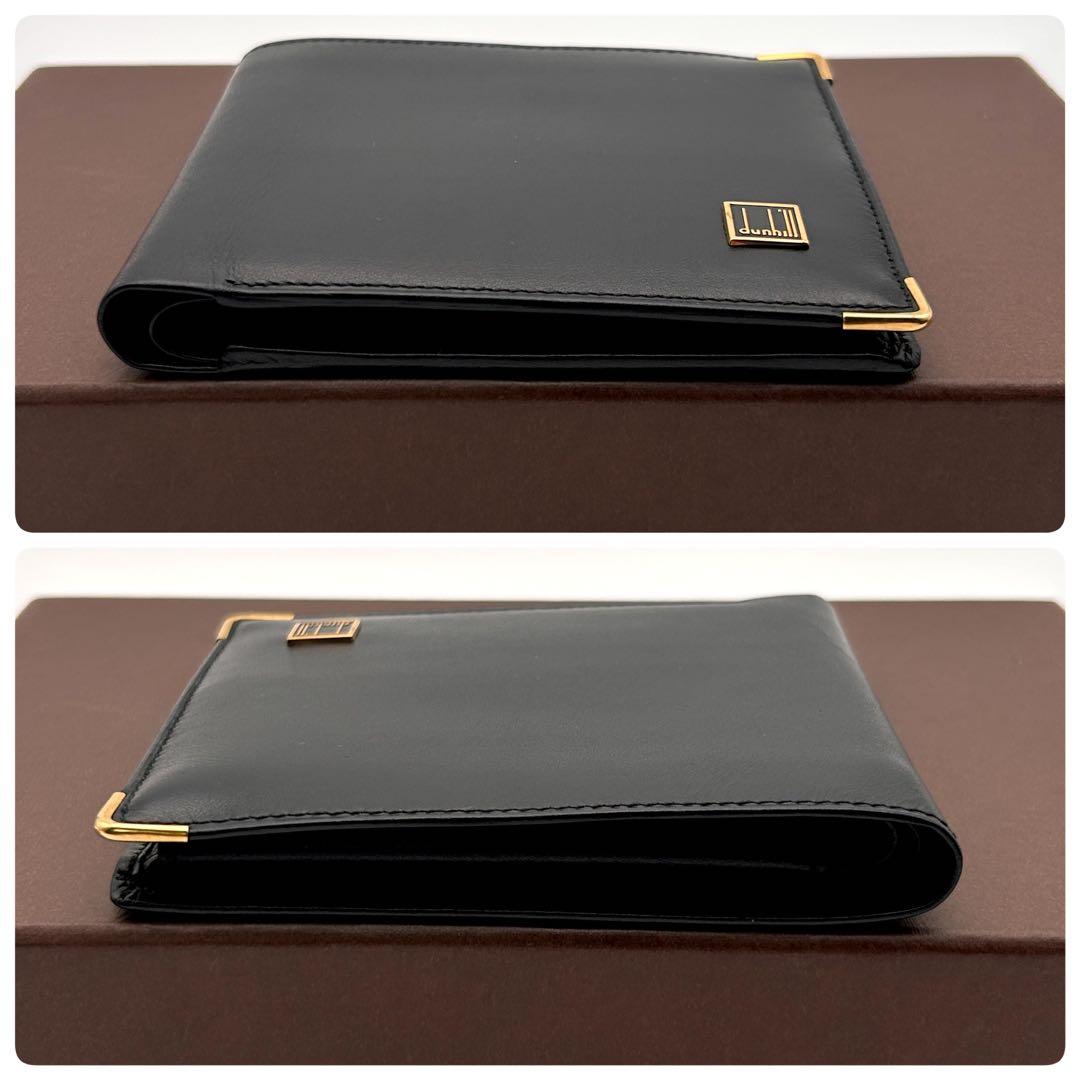 美品 dunhill ダンヒル 二つ折り財布 ブラックレザー 高級