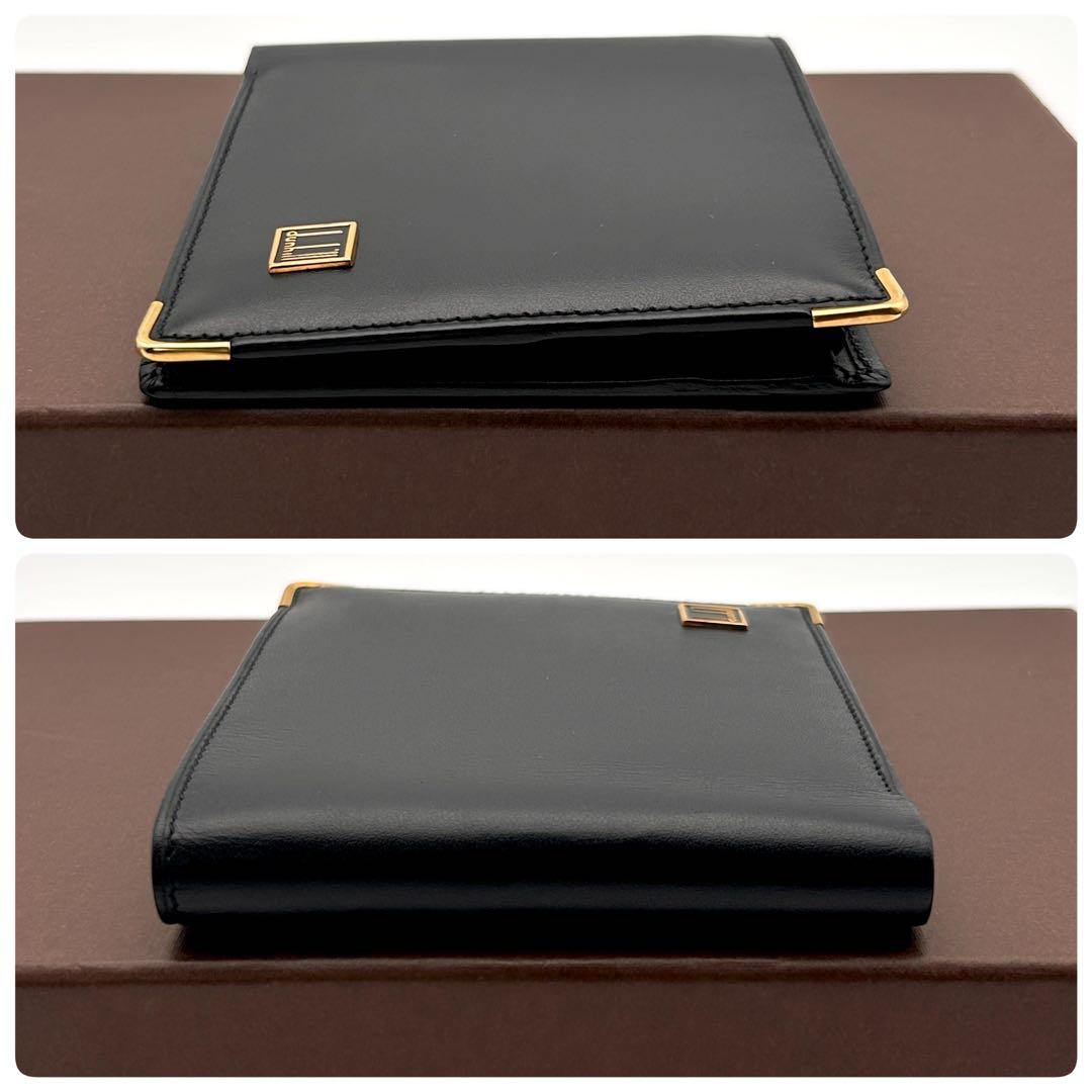 美品 dunhill ダンヒル 二つ折り財布 ブラックレザー 高級